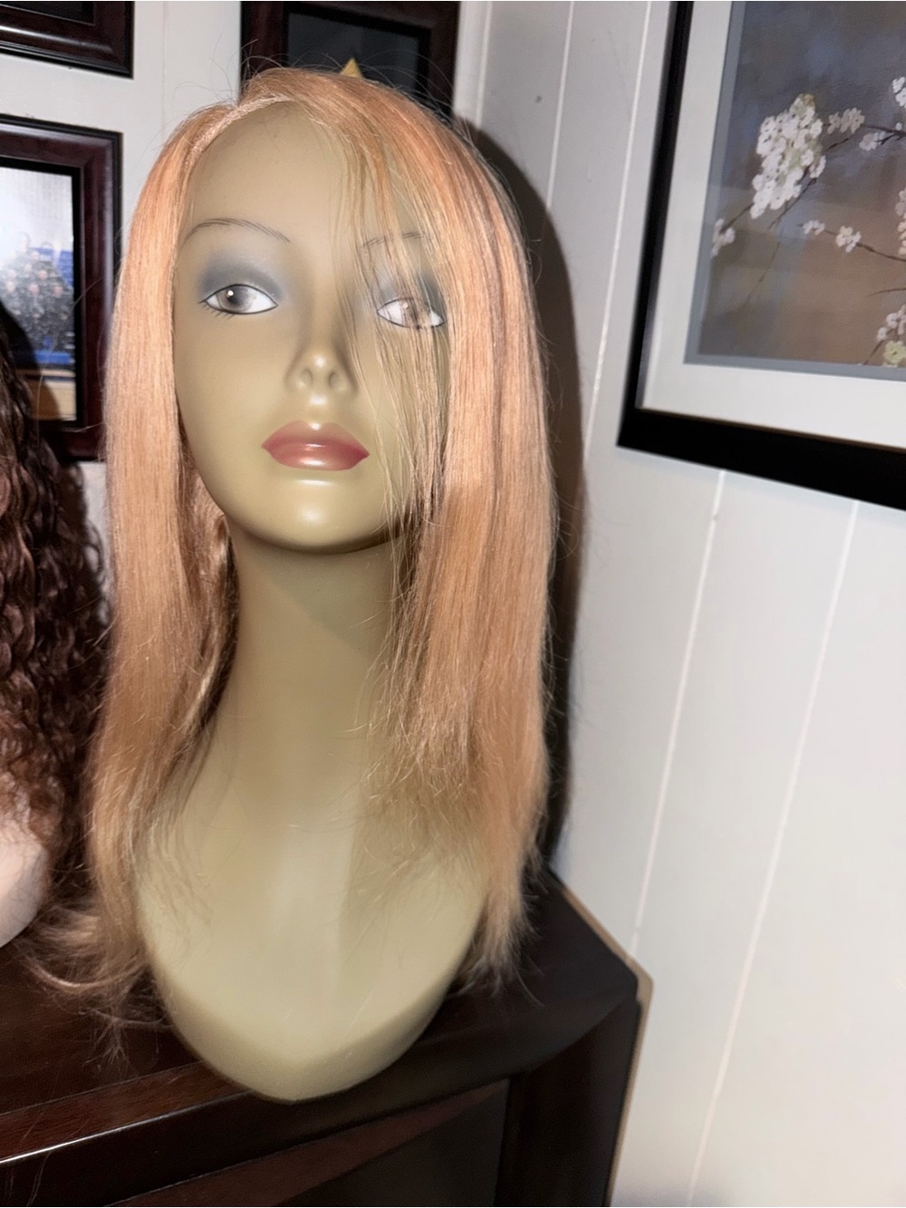 Peach Blonde Straight Synthetic Lace Front Wig — Sleek Everyday Shine